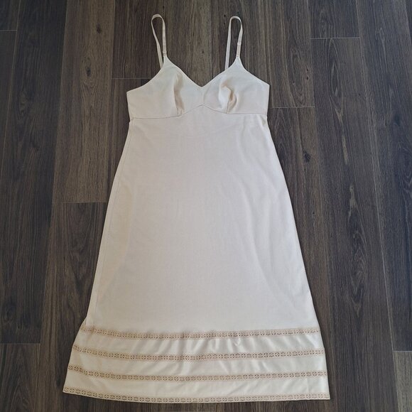 💙 Vintage Gossard Artemis Midi Slip Dress Lace Detail Size M/L 60's - Picture 1 of 8
